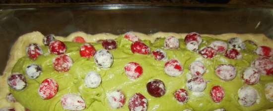 Geglazuurde sinaasappel-cranberry-muffin met veenbessen en noten