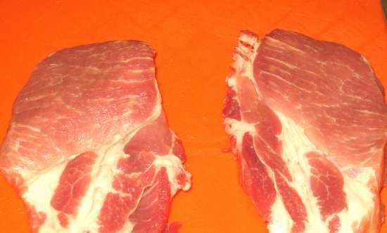 Bistecca di maiale con contorno di mela e zenzero