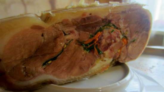 Pork shank roll with filling