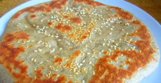 Sourdough dough on a long dough and brine from a mixture of flour and bran for khachapuri (bread, roll)