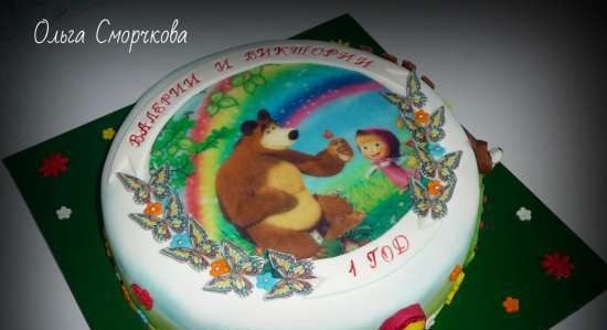 Torte basate sul cartone animato Masha e Orso