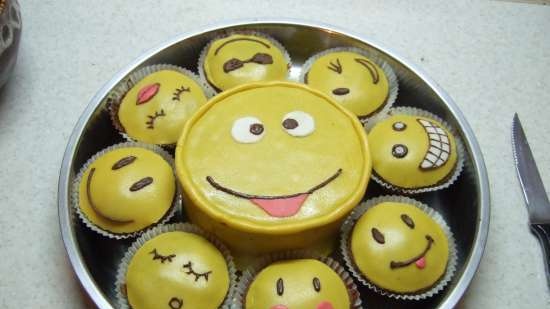 Smilies, zonneschijn (cakes)