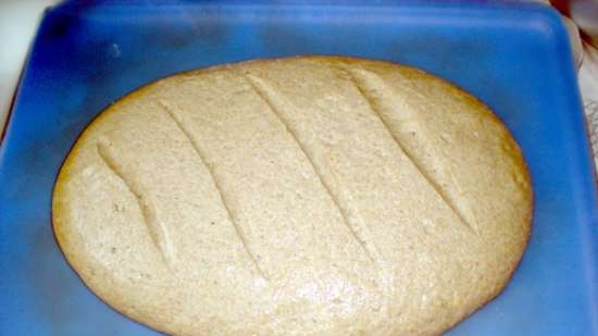 Pan de centeno y trigo fermentado con masa madre