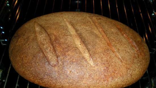 Pan de centeno y trigo fermentado con masa madre