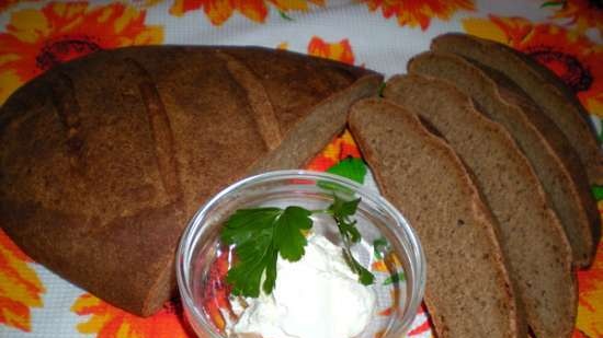 Pan de centeno y trigo fermentado con masa madre