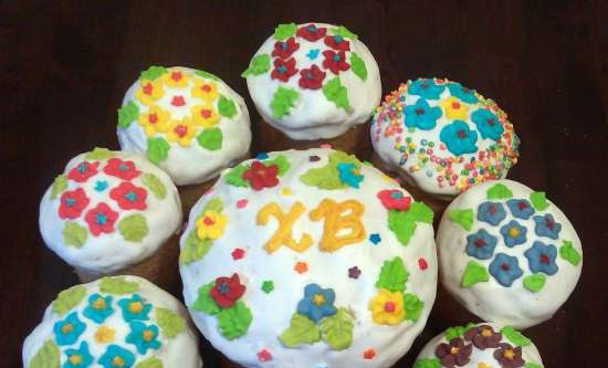 Examples of decorating Easter cakes and Easter