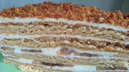 Honey cake from choux pastry