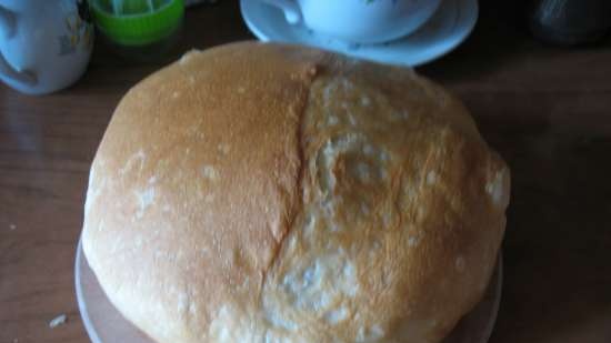 Wheat bread on ripe dough (self-leavening)