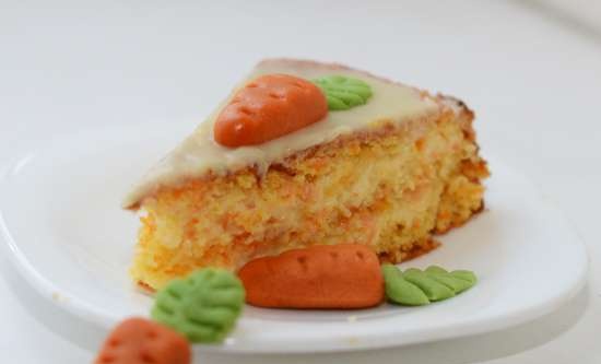 Delicate carrot cake with fragrant soufflé