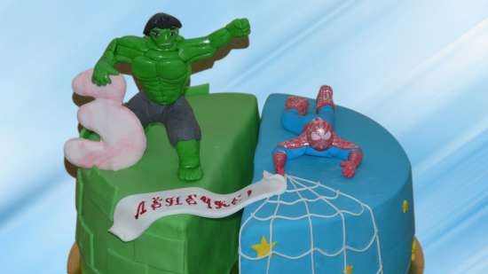 Cakes based on cartoons Transformers, Lego and other superheroes