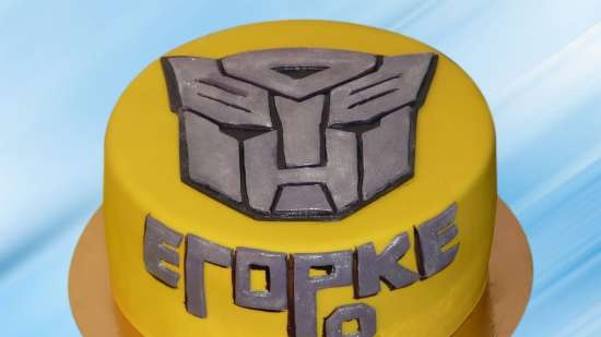 Cakes based on cartoons Transformers, Lego and other superheroes