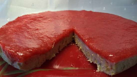 Cheesecake với caramel đại hoàng