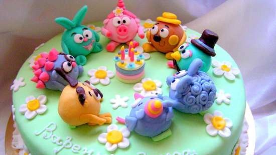 Cakes based on the cartoon Smeshariki