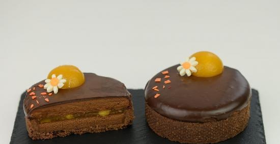 Andy Chef's chocoladetaart met abrikozen en zachte mousse