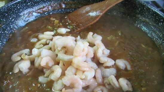 Etouffee with shrimps