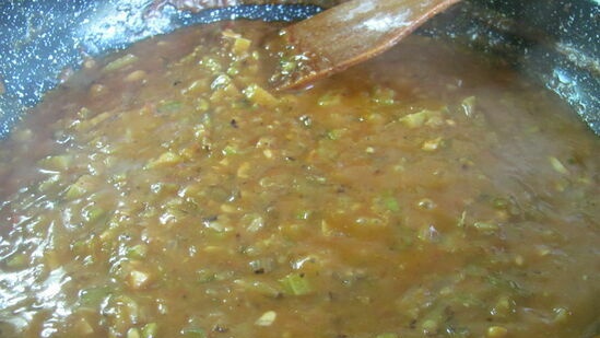 Etouffee with shrimps