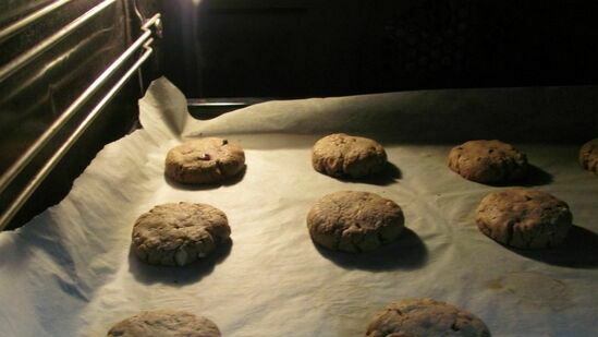 Biscotti di farina d'avena con mirtilli rossi e cioccolato di E. Jimenez