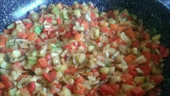 Torta di fegato con verdure