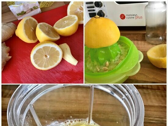 Concentrato di limone e zenzero (soffio contro raffreddori e virus)