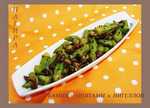 Okra with honey agarics and nigella