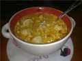 Cabbage soup with sauerkraut and mini dumplings