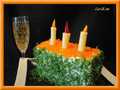 Salad cake Caviar with champagne