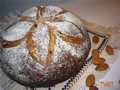 Bread with whole wheat flour, almonds and dried apricots for Sunday breakfast