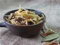 Cabbage stewed with dry mushrooms