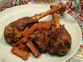 Stewed lamb shanks