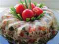 Festive chicken breast aspic