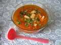 Cabbage soup with beef and sauerkraut