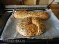 Bread with seeds based on R. Bertine's motives on dough