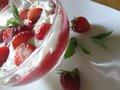 Strawberry dessert with cream