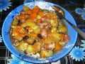 Chicken hearts stewed with vegetables (slow cooker)