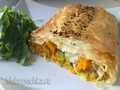 Strudel with pumpkin, leek and goat cheese (Leek, pumpkin & goat's cheese strudel)