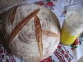 French country bread on wheat sourdough with feta cheese