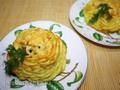 Creamy shrimps in potato baskets