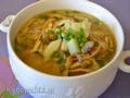 Chicken soup with oyster mushrooms and egg noodles