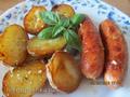 Mustard fried sausages