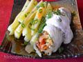 Rollitos de bacalao rellenos de verduras (al baño maría)