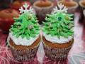 Cupcakes de árbol de Navidad