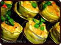 Zucchini baskets with seafood