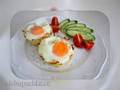 Fried eggs in a potato basket