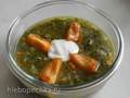 Zuppa verde a contrasto