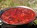 Spring borscht en el fuego