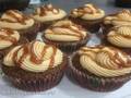 Koffie cupcakes met gezouten karamel