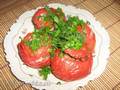 Tomaten gevuld met kippenlever gebakken in een heteluchtfriteuse