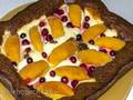 Chocolade kwarktaart met fruit