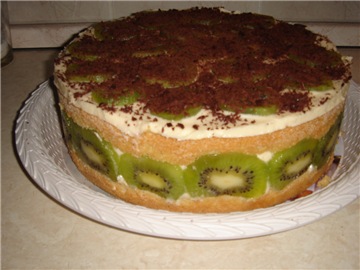 Torta più libera con kiwi