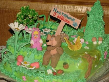 Cakes based on the cartoon Masha and the Bear